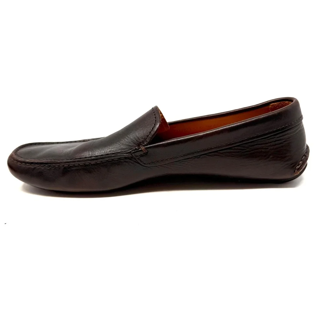 Prada Mens‎ 2D 1101 Dark Brown Leather Driving Moccasins  Mocs Loafers Shoes 8